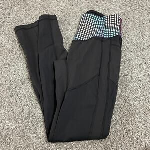Lululemon All The Right Places Black Cosmic Dot Leggings size 6